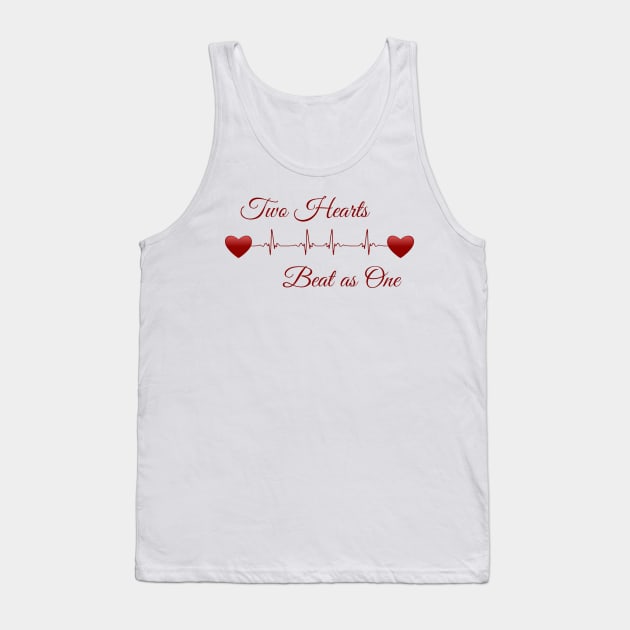 Two Hearts Beat as One EKG Tank Top by bearsmom42